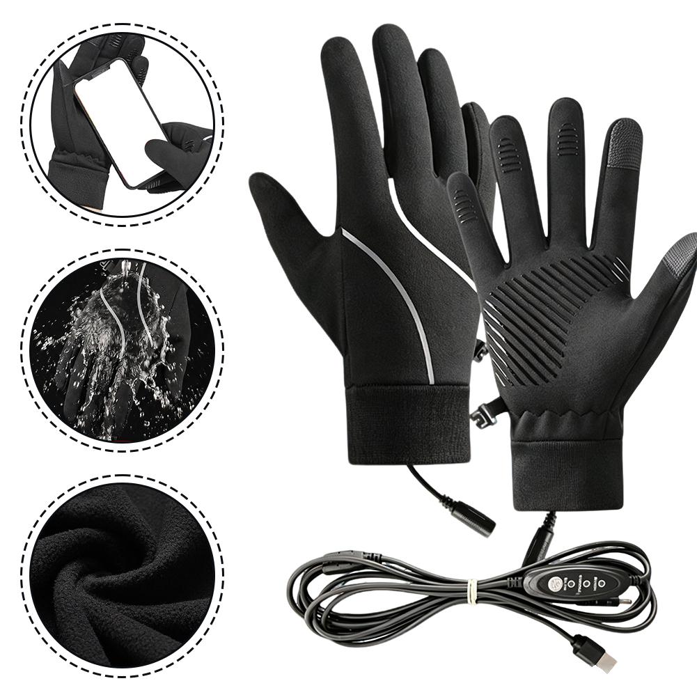 Motorcycle Gear Gloves - قفازات شتوية قابلة للشحن مع تدفئة
