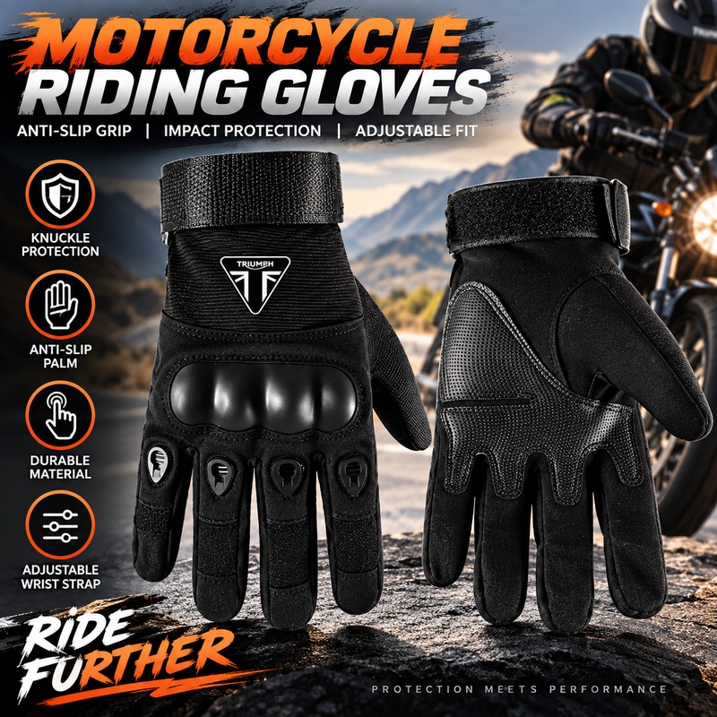 قفازات أمان وحماية لدراجات TRI - مراجعة Motorcycle Gear Gloves وسعره